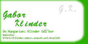 gabor klinder business card